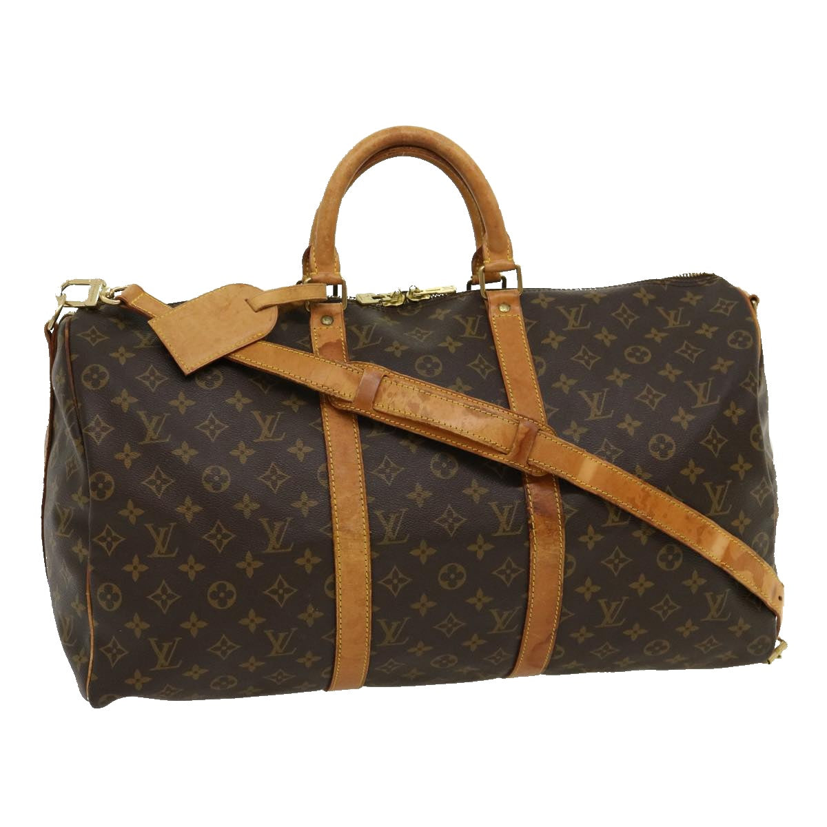 LOUIS VUITTON Monogram Keepall Bandouliere 50 Boston Bag M41416 LV Auth 30630