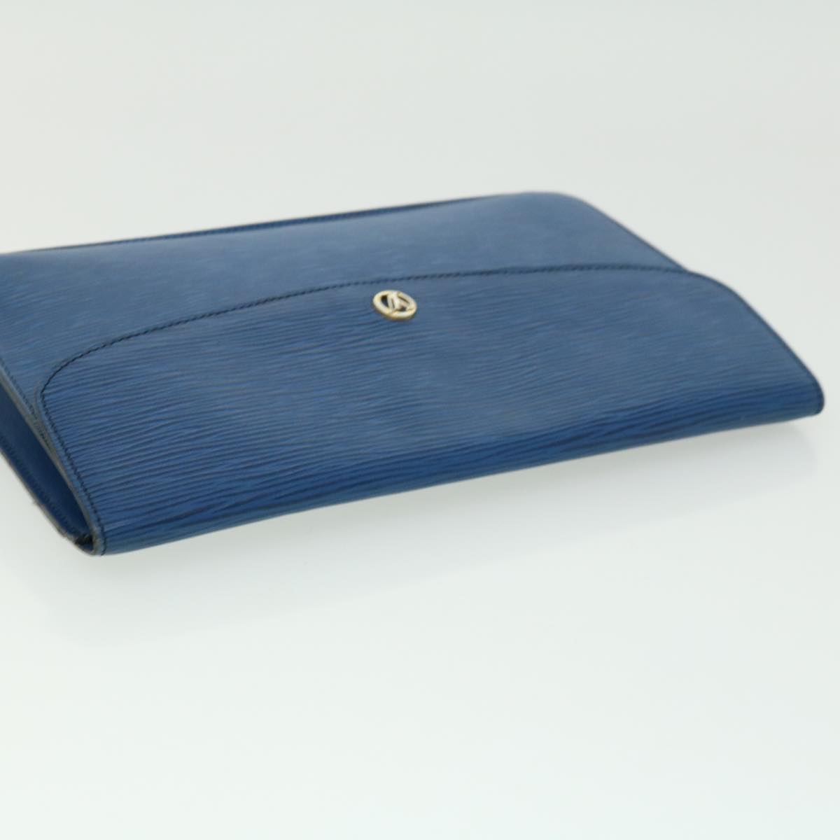 LOUIS VUITTON Epi Montaigne 27 Clutch Bag Blue M52655 LV Auth 30664