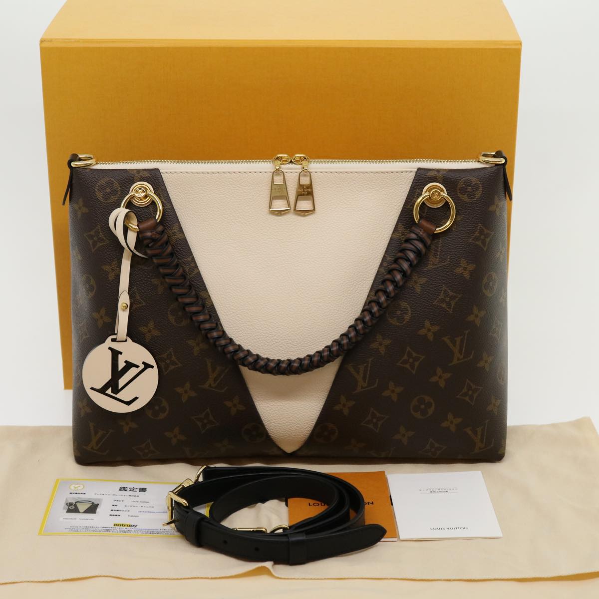 LOUIS VUITTON Monogram V Tote MM Tote Bag 2way M45273 LV Auth 30668A