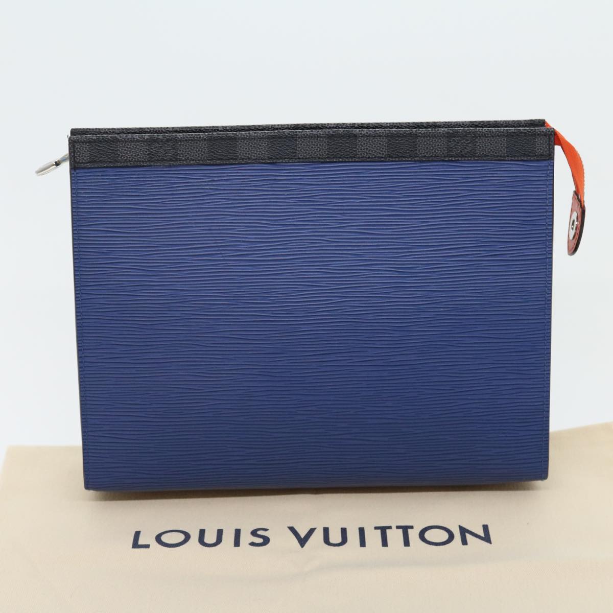 LOUIS VUITTON Epi Pochette Voyager MM Pouch Blue M62912 LV Auth 30677