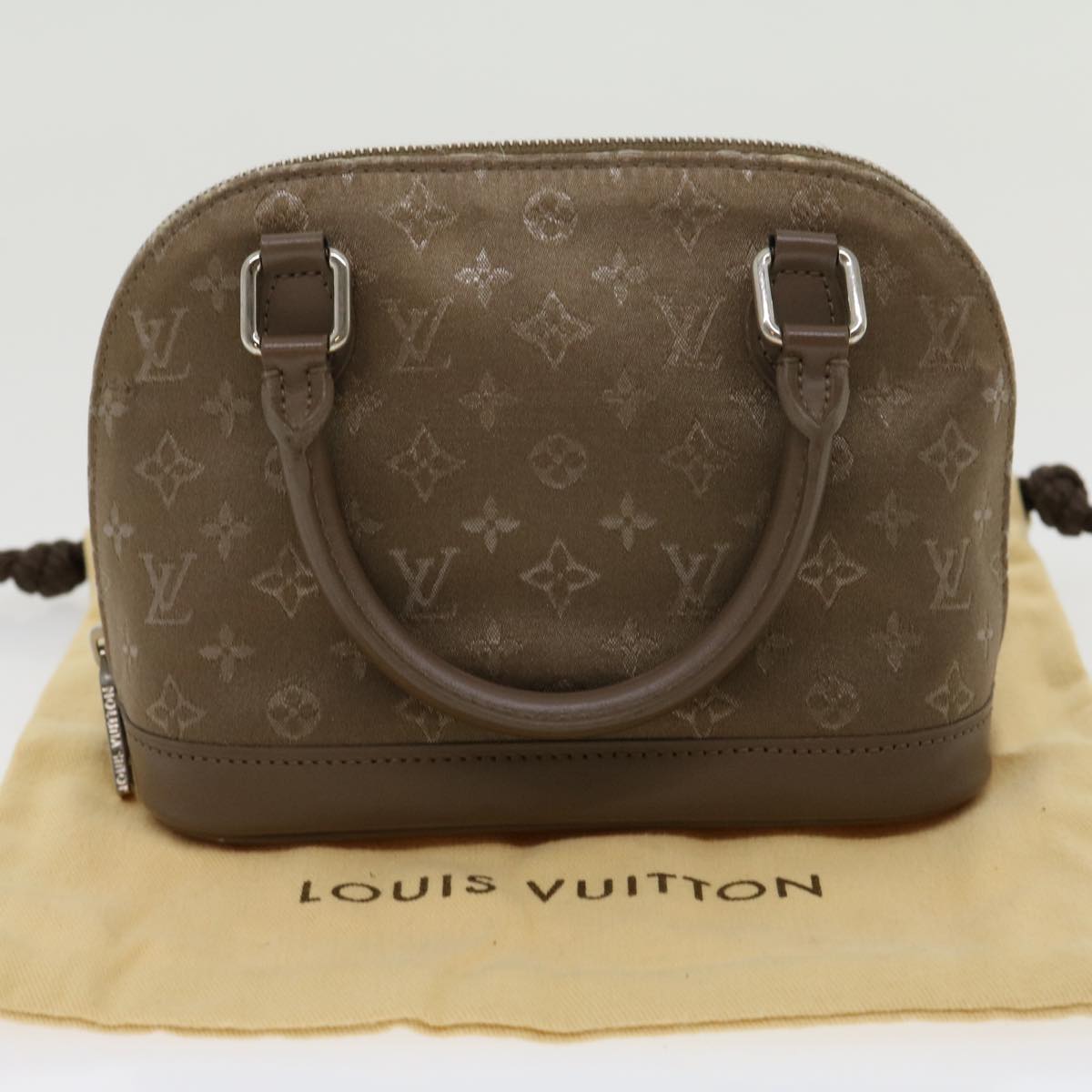 LOUIS VUITTON Monogram Satin Little Alma Hand Bag Gray LV Auth 30765
