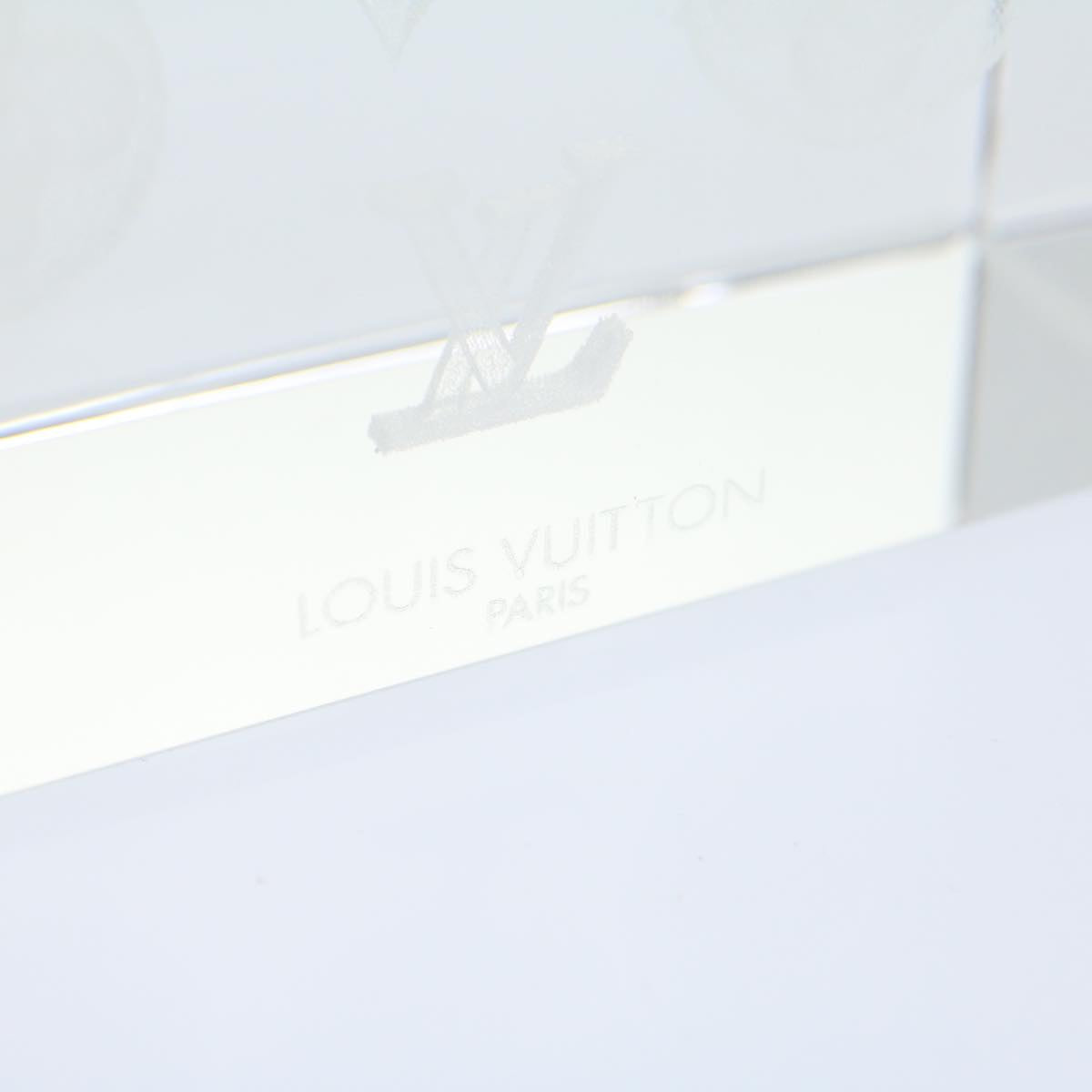 LOUIS VUITTON Paper weight crystal LV Auth 30801A