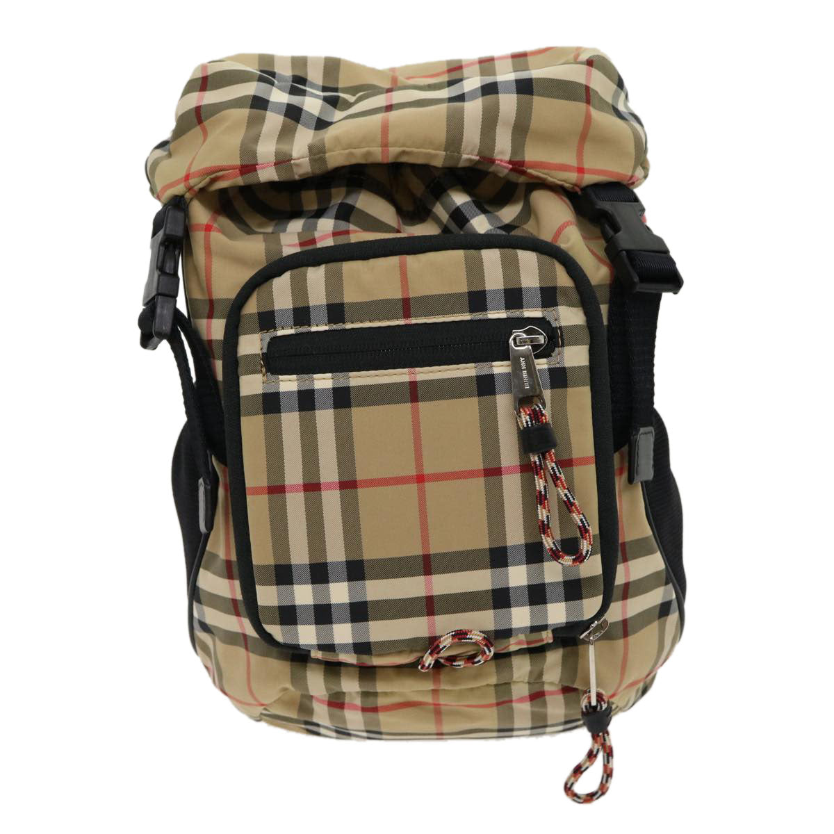 BURBERRY Nova Check Backpack Beige Black Auth 30903A