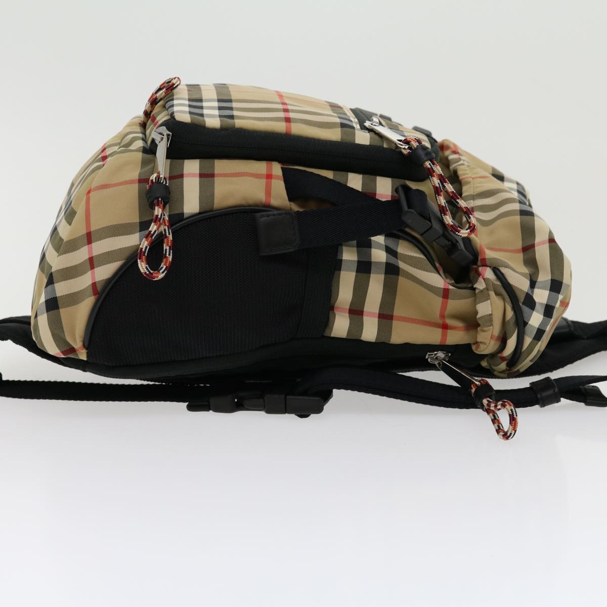 BURBERRY Nova Check Backpack Beige Black Auth 30903A