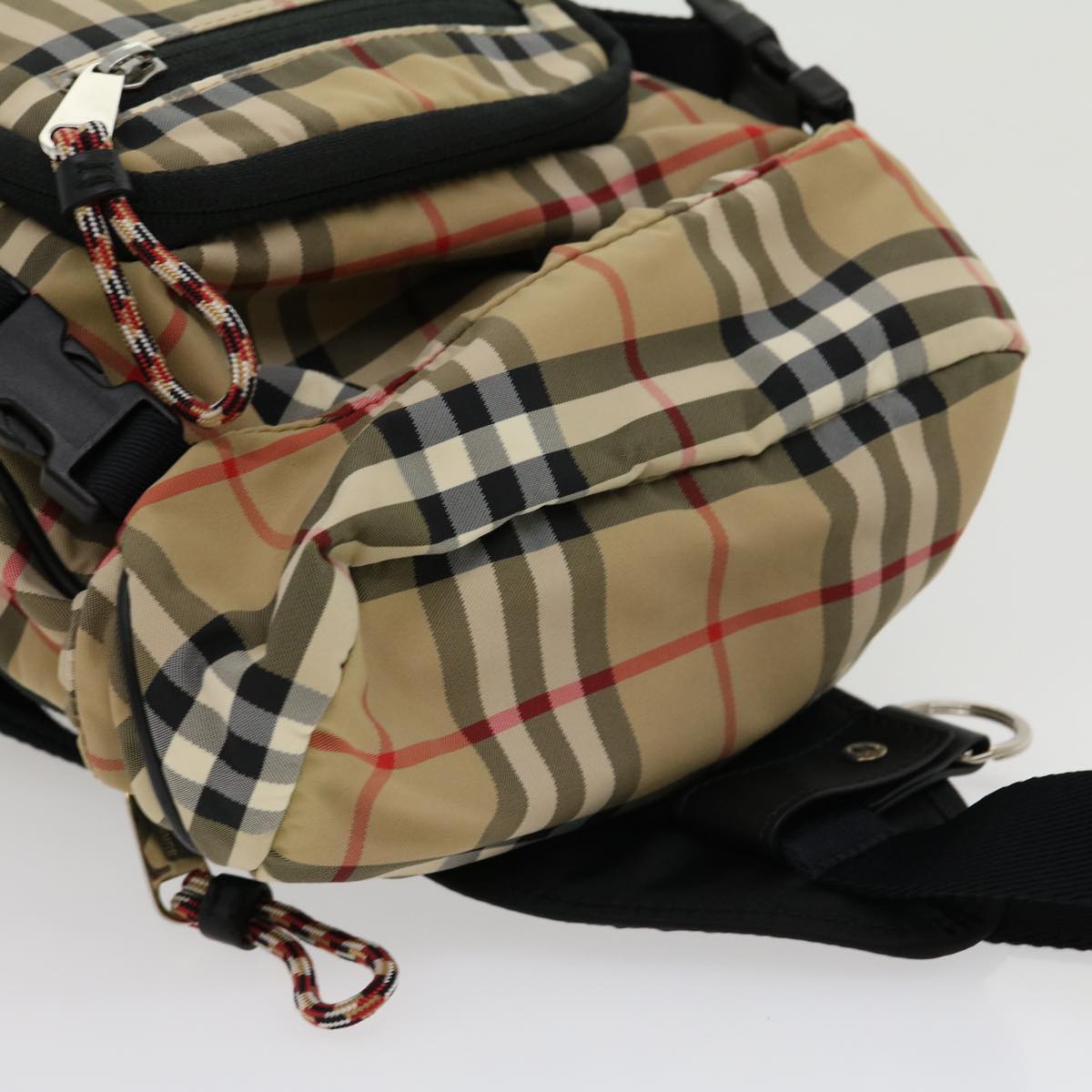 BURBERRY Nova Check Backpack Beige Black Auth 30903A