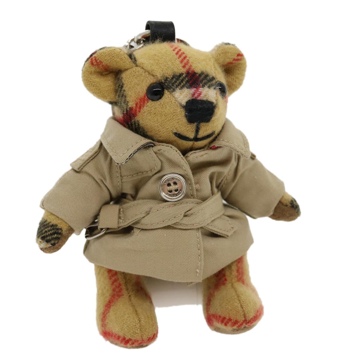 BURBERRY Nova Check Thomas Bear Key Holder Beige Auth 30905A