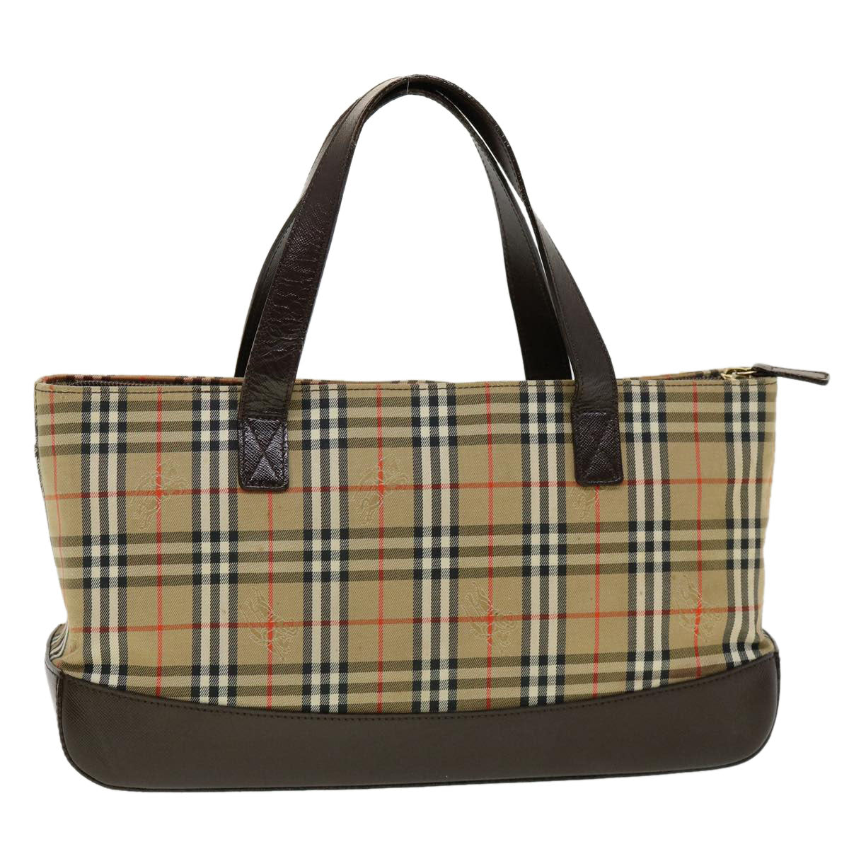 BURBERRY Nova Check Hand Bag Brown Auth 30908