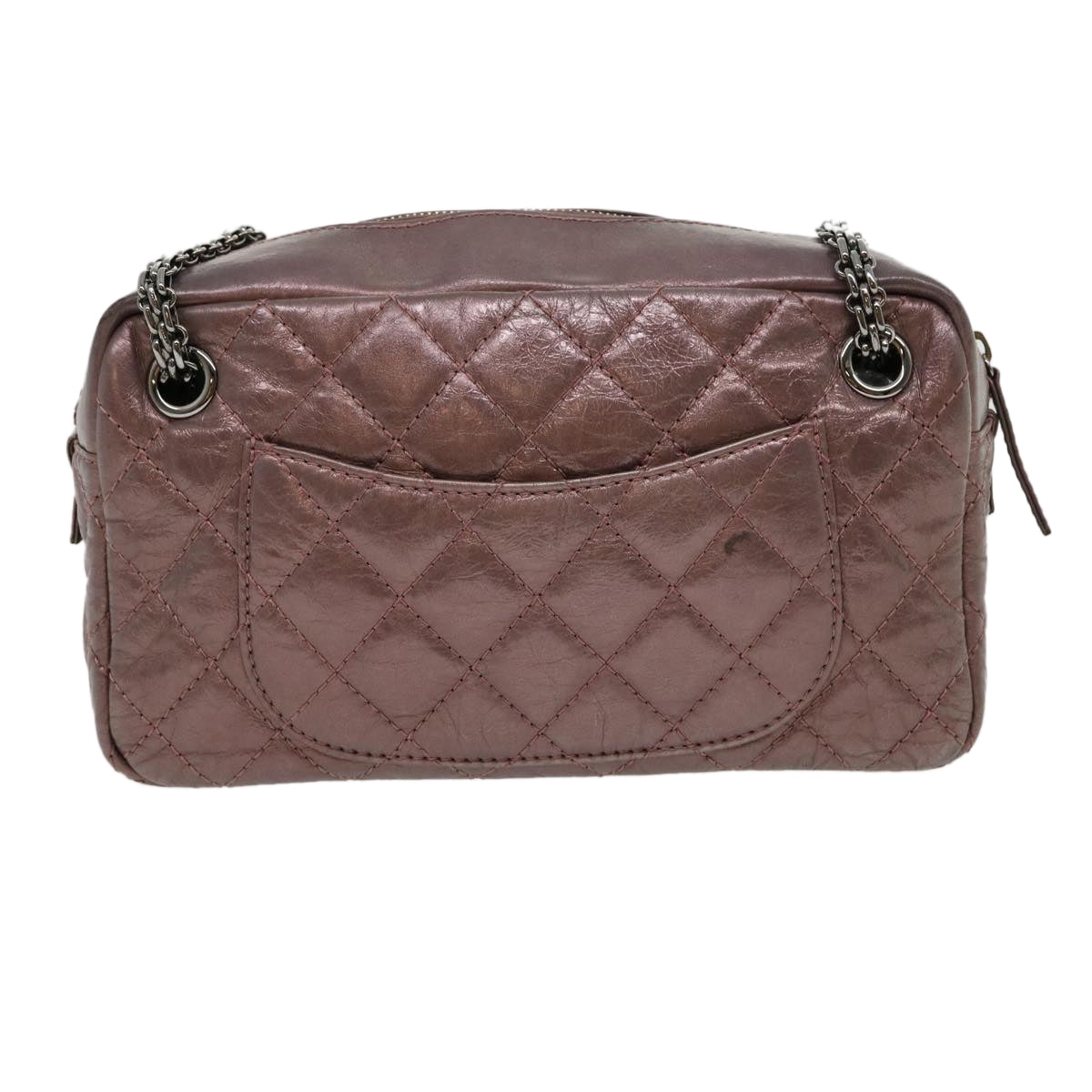 CHANEL Matelasse Chain Shoulder Bag Lamb Skin Purple CC Auth 30949A - 0