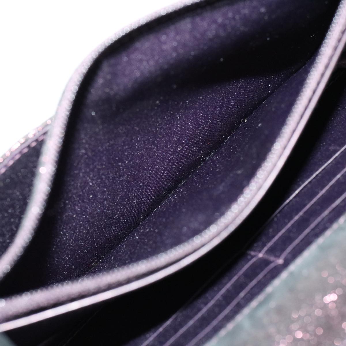 CHANEL Matrasse Chain Shoulder Bag Satin Purple CC Auth 30950A