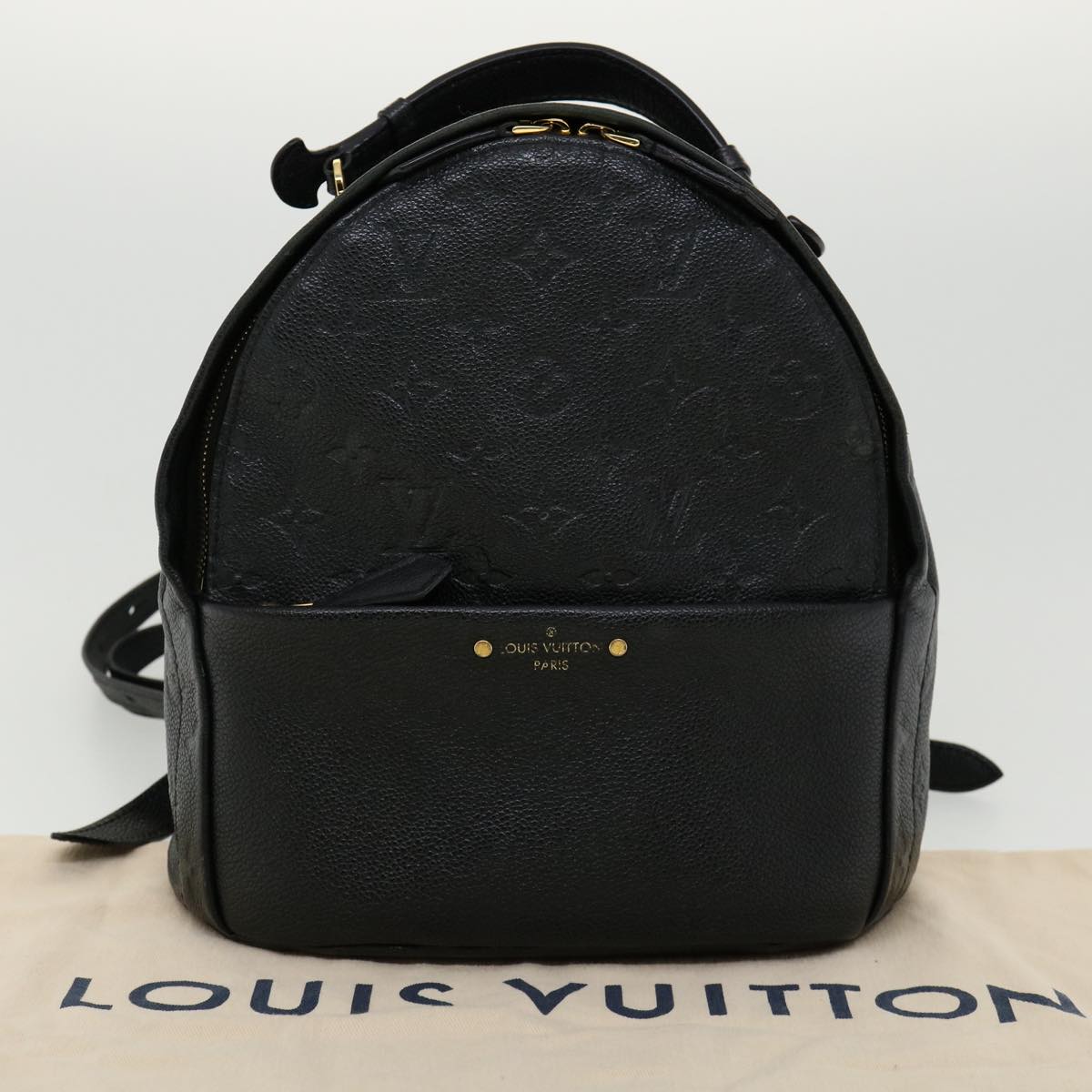 LOUIS VUITTON Monogram Empreinte Sorbonne Backpack Black M44016 LV Auth 30951A