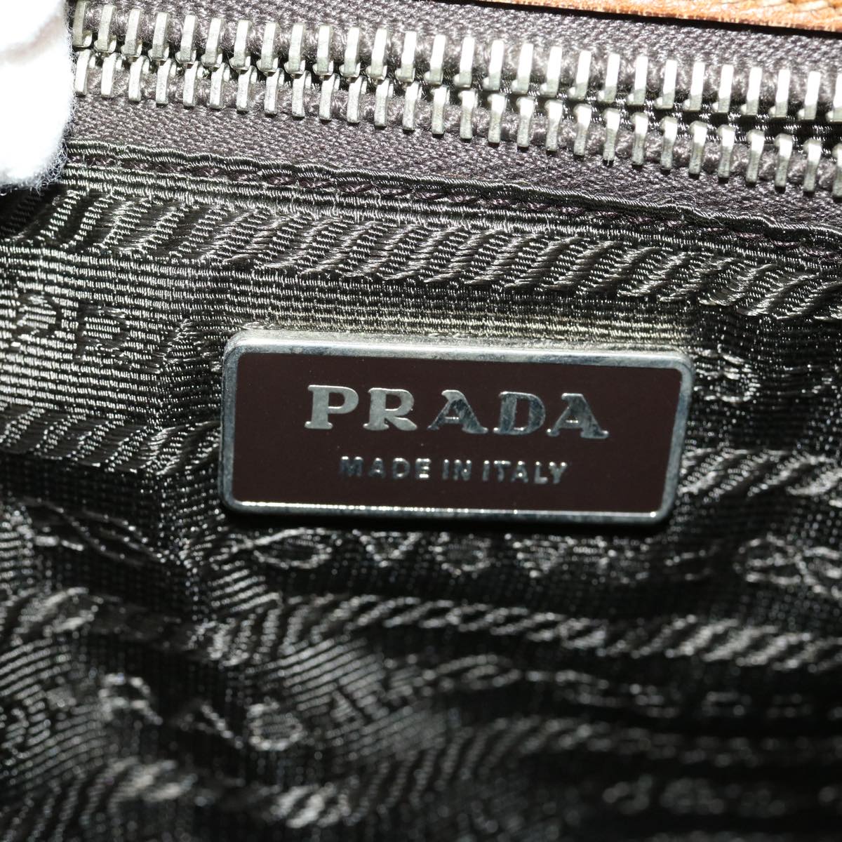 PRADA Shoulder Bag Nylon Khaki Auth 30980