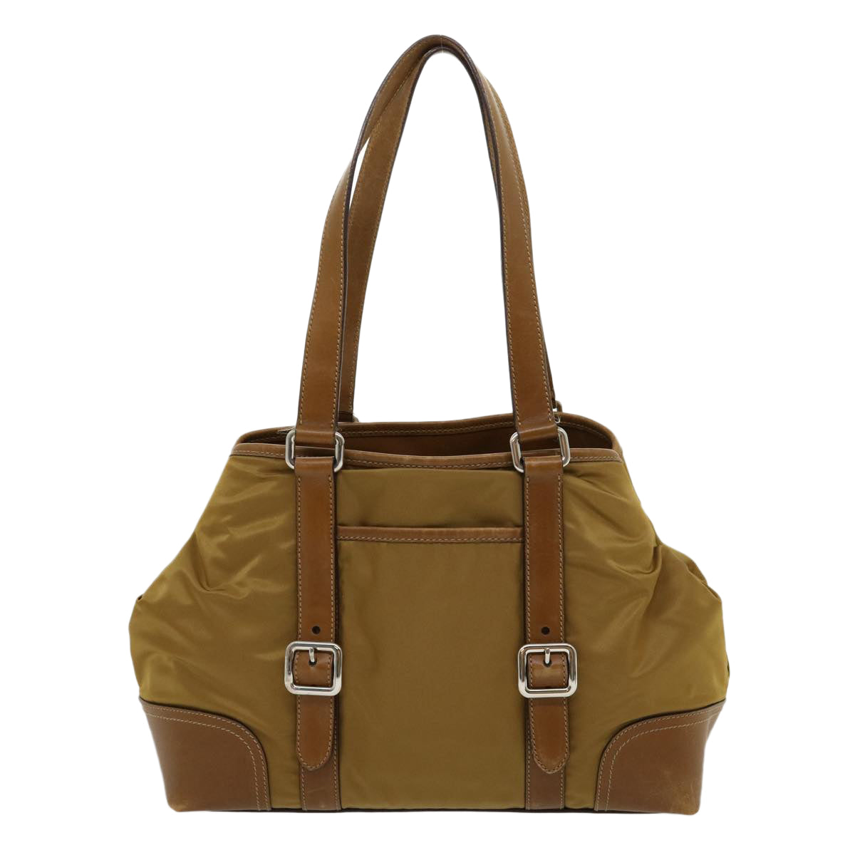 PRADA Shoulder Bag Nylon Khaki Auth 30980 - 0