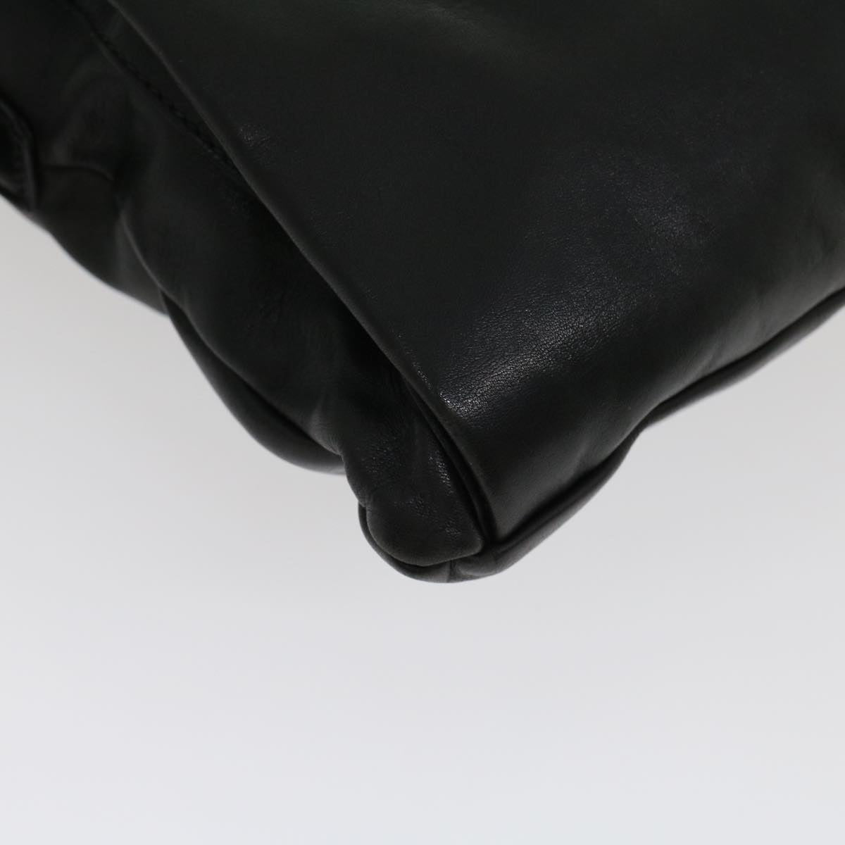 PRADA Shoulder Bag Leather Black VA0802 Auth 30998