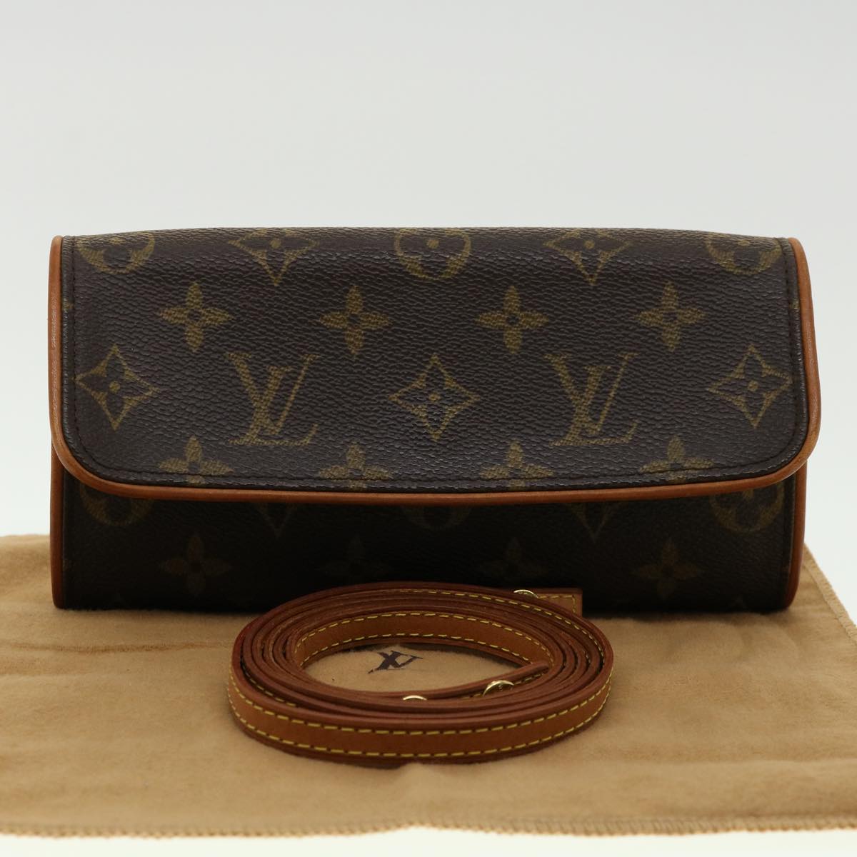 LOUIS VUITTON Monogram Pochette Twin PM Shoulder Bag M51854 LV Auth 31010