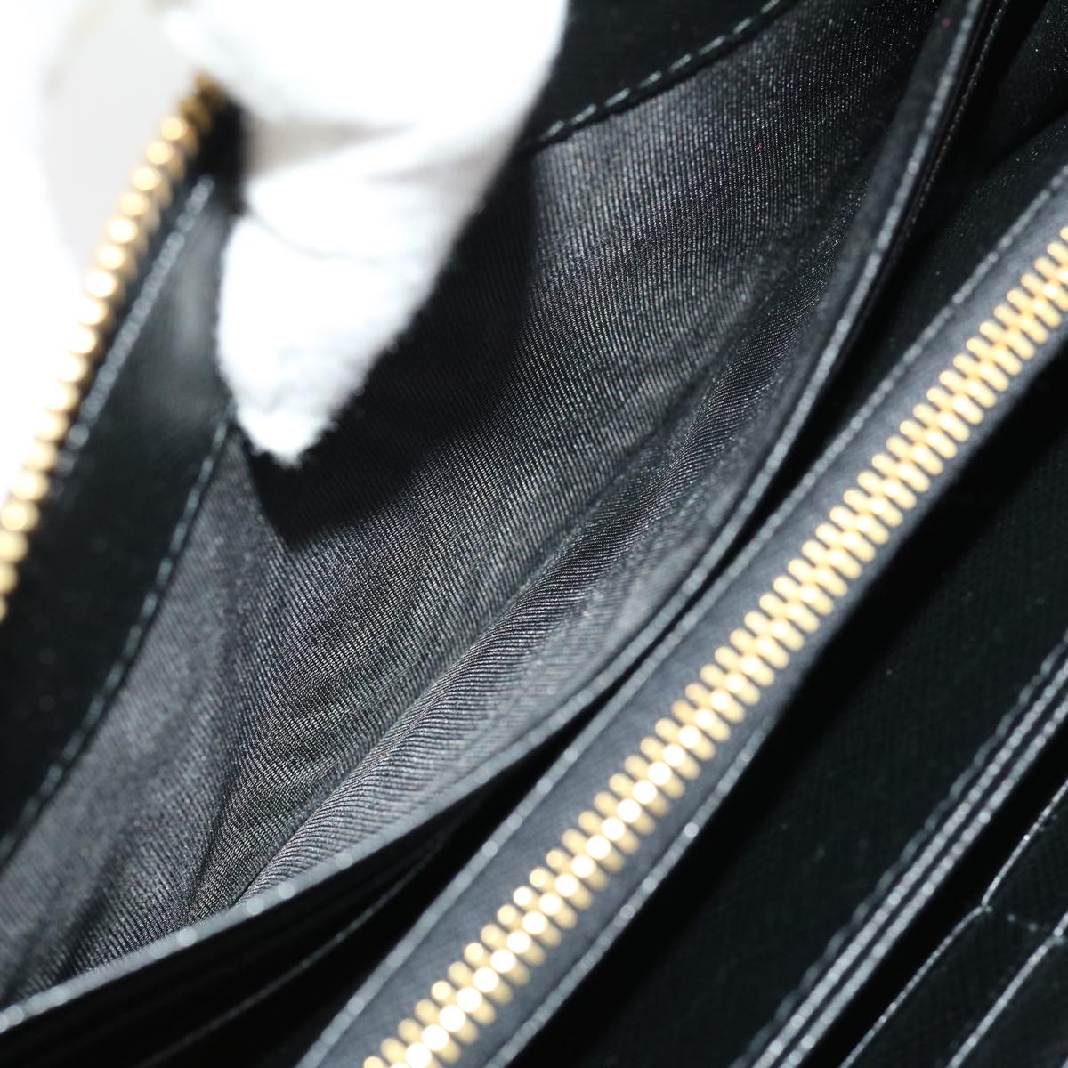 PRADA Ribbon Long Wallet Safiano Leather Black Auth 31055A