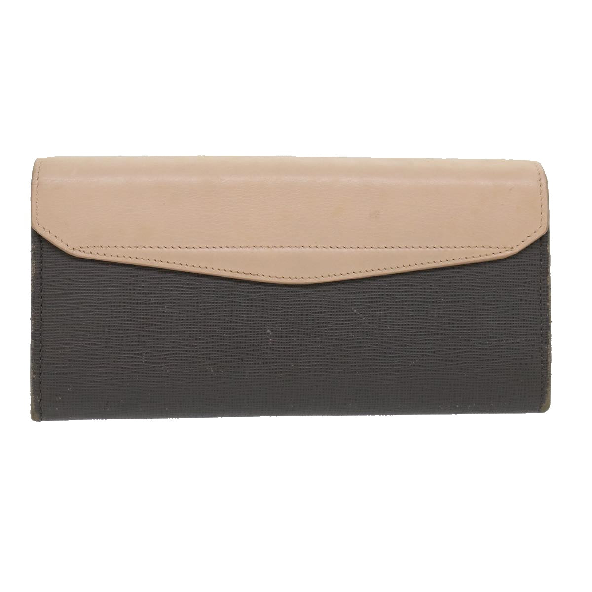 FENDI Long Wallet Leather Pink Gray Auth 31186