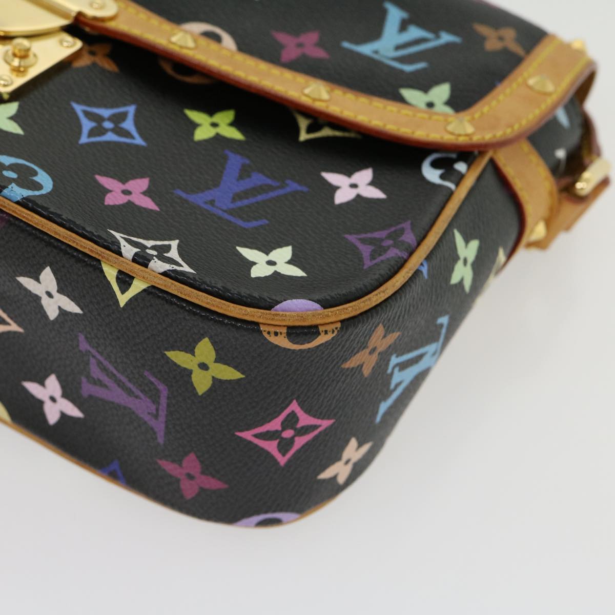 LOUIS VUITTON Monogram Multicolor Sologne Shoulder Bag Black M92639 Auth 31197A