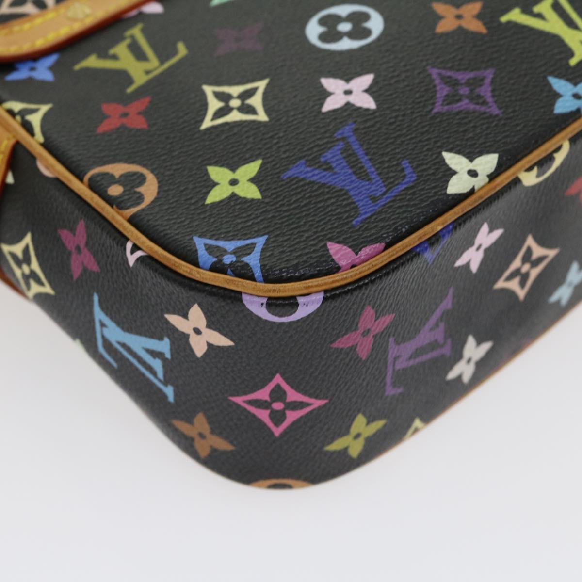 LOUIS VUITTON Monogram Multicolor Sologne Shoulder Bag Black M92639 Auth 31197A