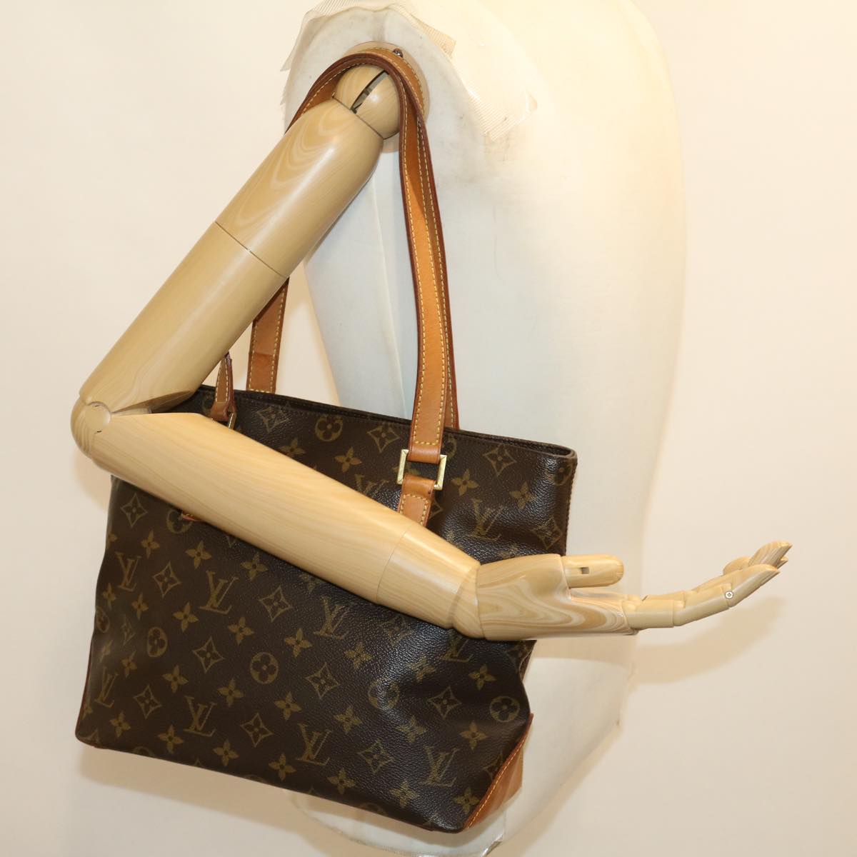 LOUIS VUITTON Monogram Cabas Piano Tote Bag M51148 LV Auth 31212