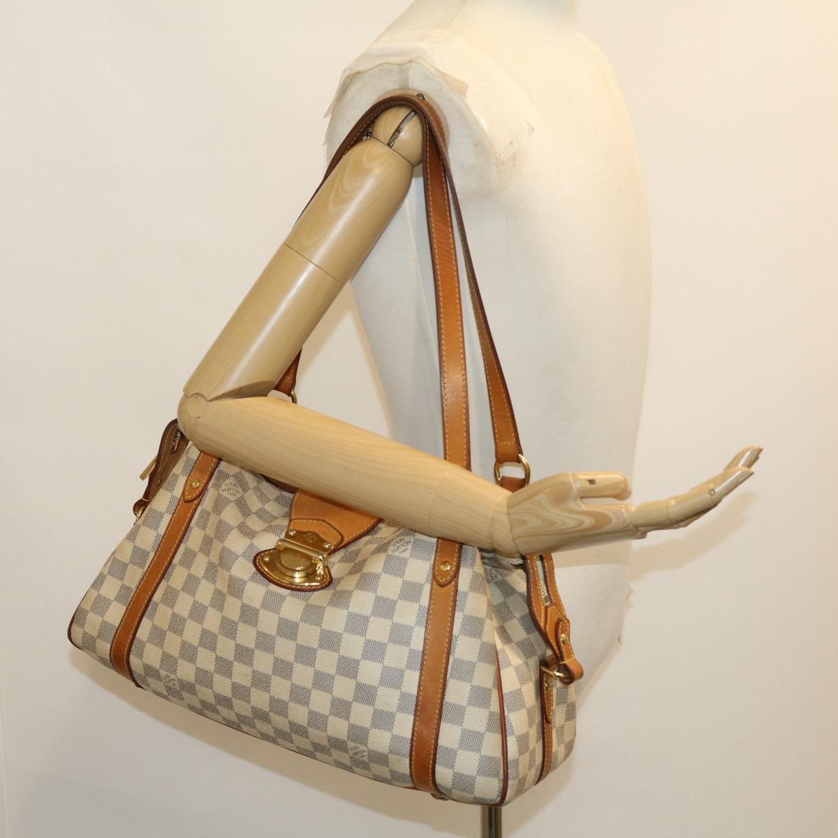 LOUIS VUITTON Damier Azur Stresa PM Tote Bag N42220 LV Auth 31218