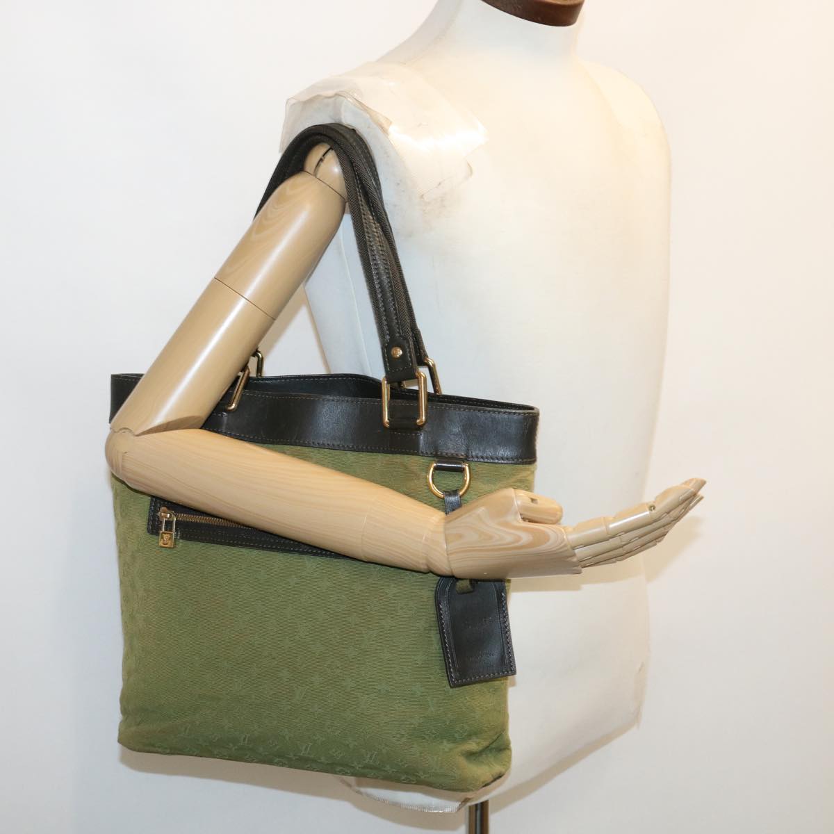 LOUIS VUITTON Monogram Mini Lucille PM Hand Bag TST Khaki M92682 LV Auth 31240