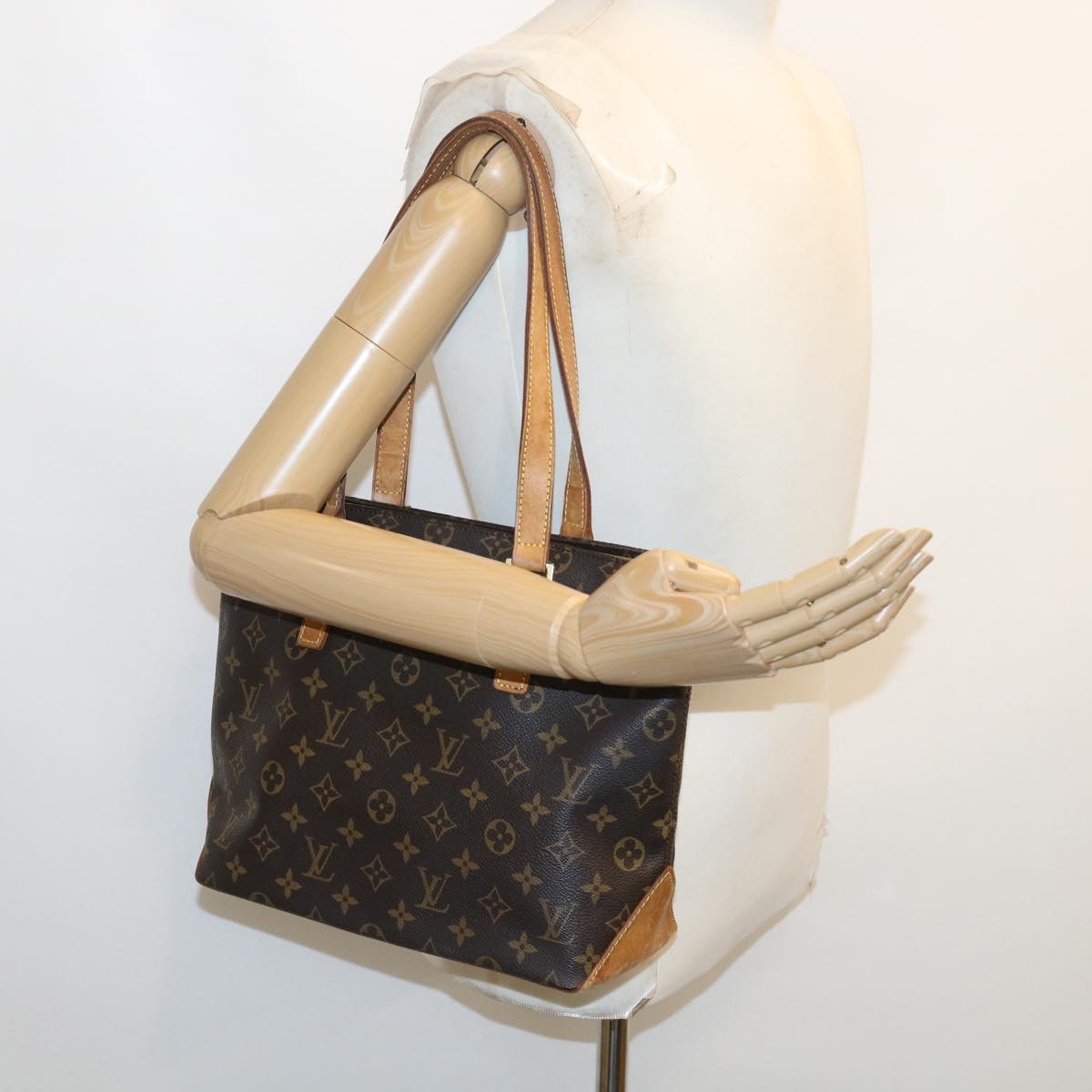 LOUIS VUITTON Monogram Cabas Piano Tote Bag M51148 LV Auth 31246