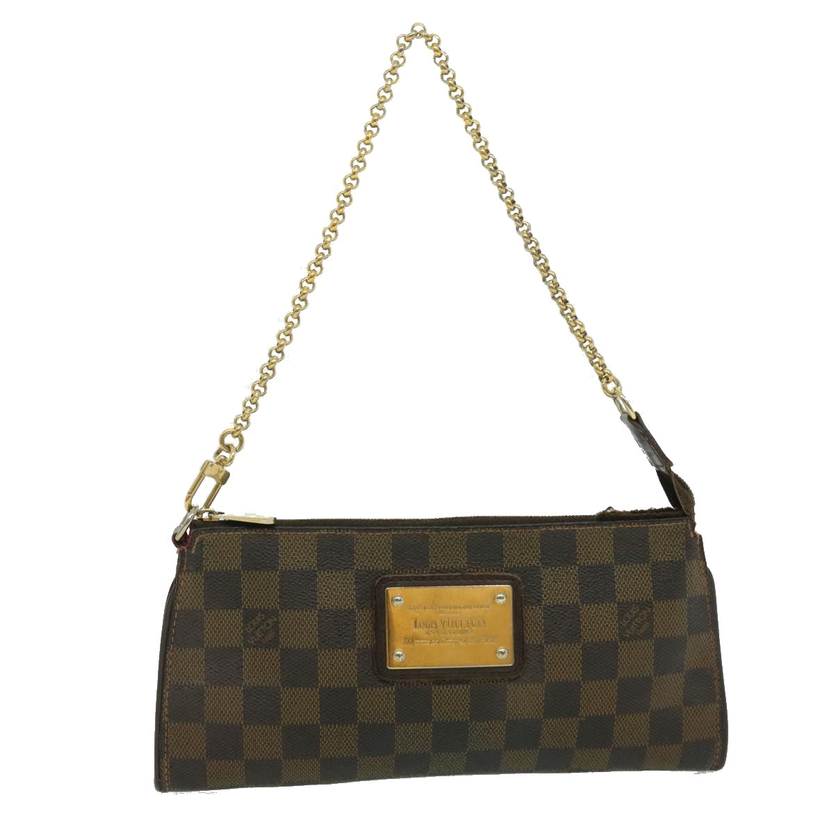 LOUIS VUITTON Damier Ebene Eva 2Way Shoulder Hand Pouch N55213 LV Auth 31291