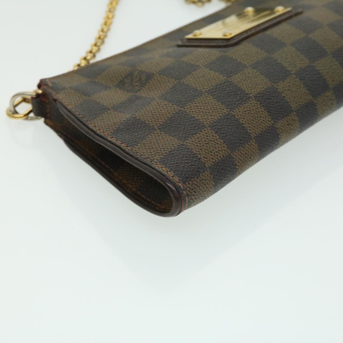 LOUIS VUITTON Damier Ebene Eva 2Way Shoulder Hand Pouch N55213 LV Auth 31291