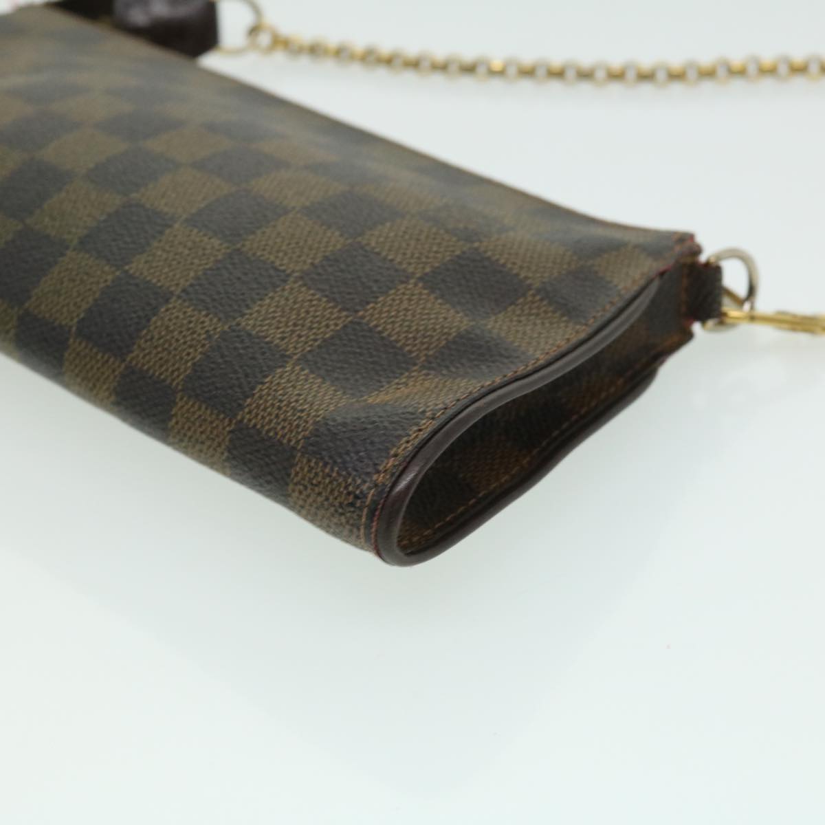 LOUIS VUITTON Damier Ebene Eva 2Way Shoulder Hand Pouch N55213 LV Auth 31291