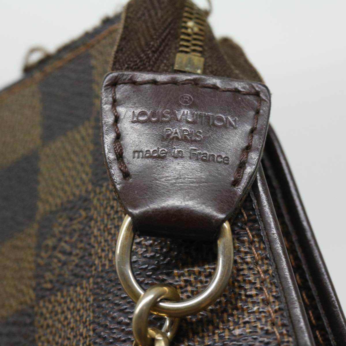 LOUIS VUITTON Damier Ebene Eva 2Way Shoulder Hand Pouch N55213 LV Auth 31291