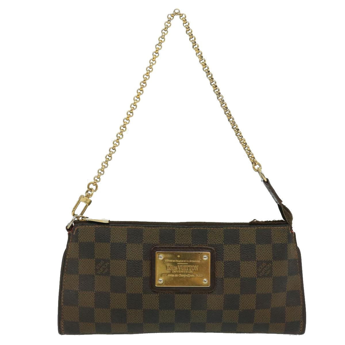 LOUIS VUITTON Damier Ebene Eva 2Way Shoulder Hand Pouch N55213 LV Auth 31291