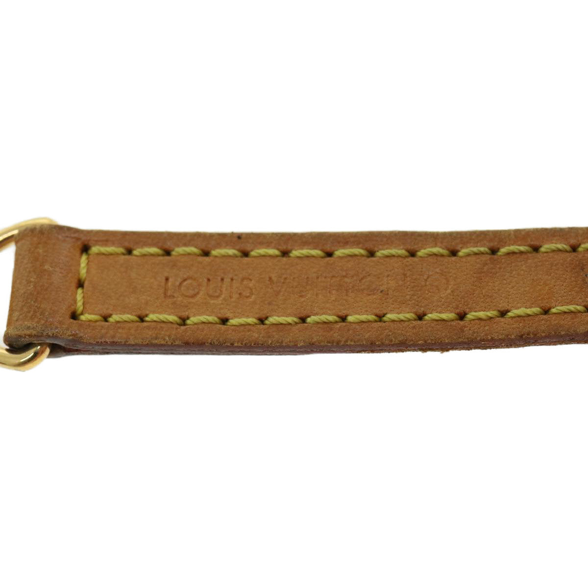 LOUIS VUITTON Shoulder Strap Leather 44.9"" Beige LV Auth 31292