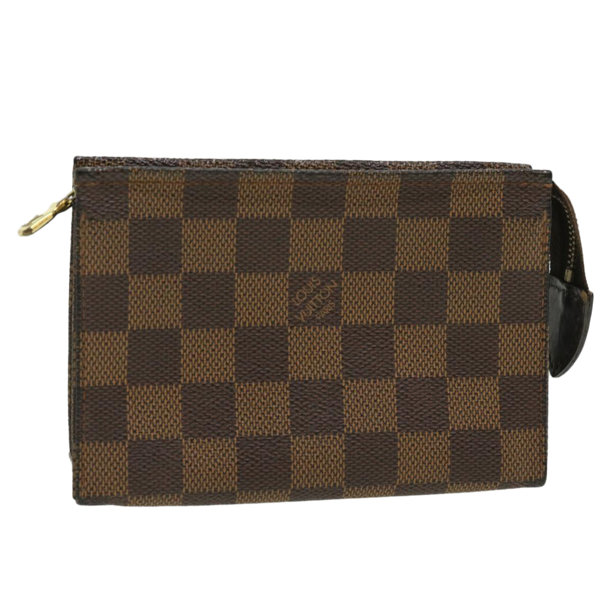 LOUIS VUITTON Damier Ebene Poche Toilette 15 Pouch N47548 LV Auth 31352