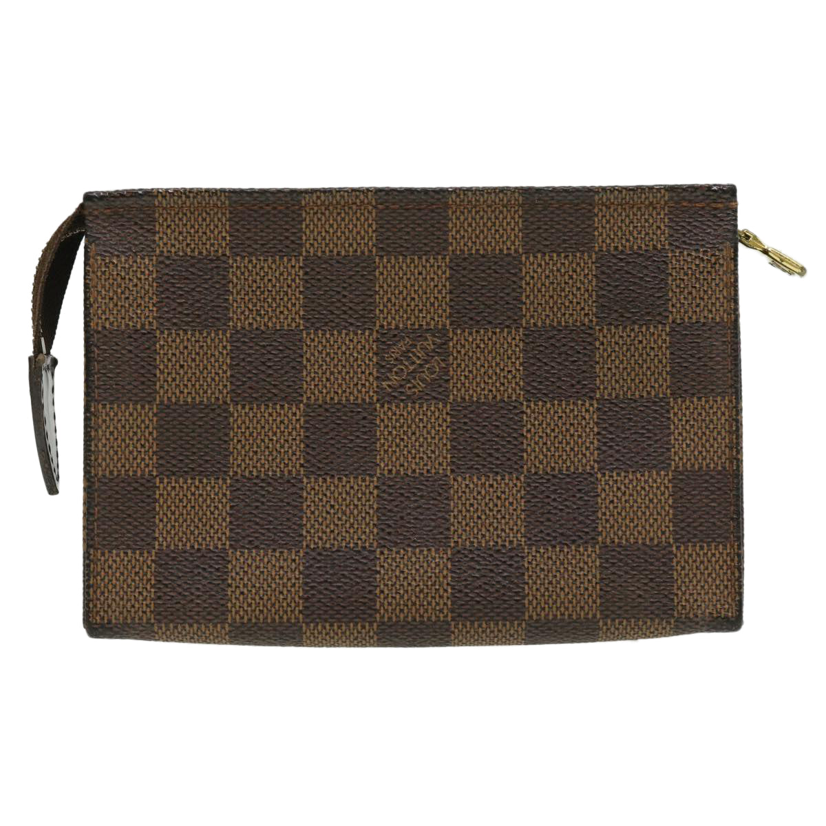 LOUIS VUITTON Damier Ebene Poche Toilette 15 Pouch N47548 LV Auth 31352