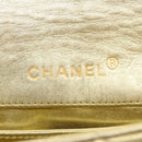 CHANEL Matelasse Turn Lock Chain Shoulder Bag Lamb Skin Gold CC Auth 31382A-20