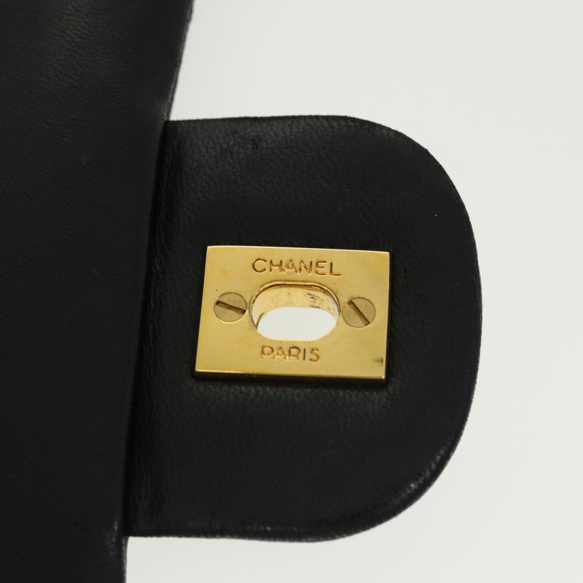 CHANEL Classic Matelasse 23 Chain Flap Shoulder Bag Lamb Skin Black Auth 31383A