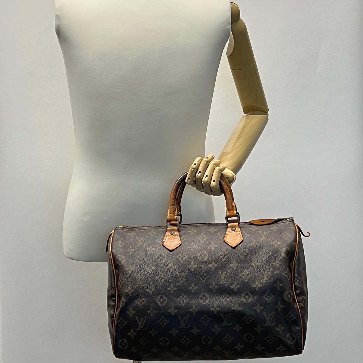 LOUIS VUITTON Monogram Speedy 35 Hand Bag M41524 LV Auth 31461