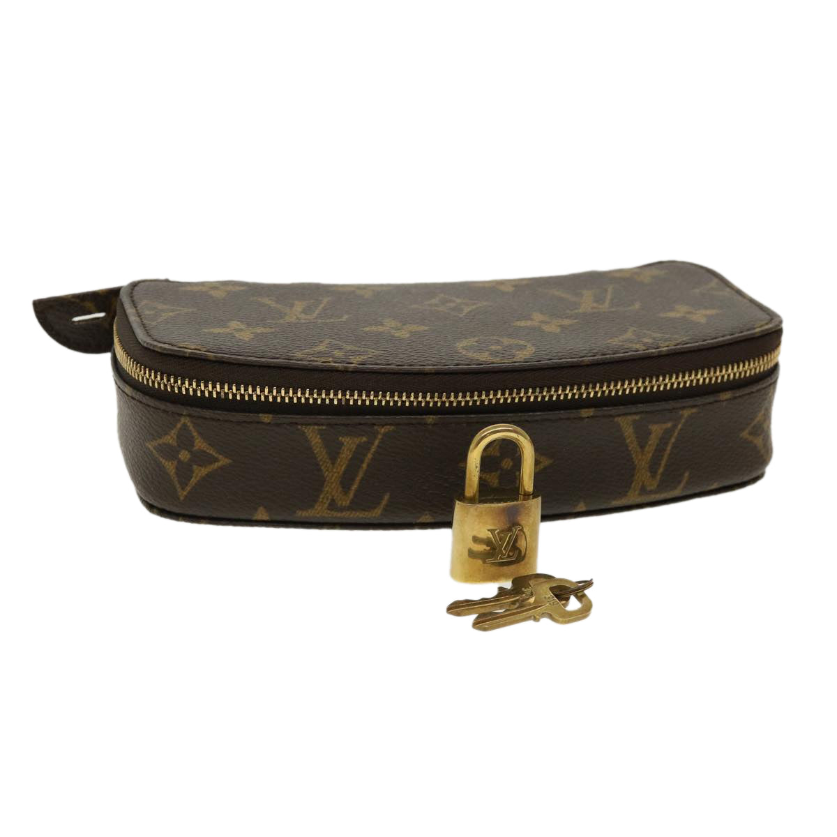 LOUIS VUITTON Monogram Poche Monte Carlo Jewelry Box M47352 LV Auth 31562A