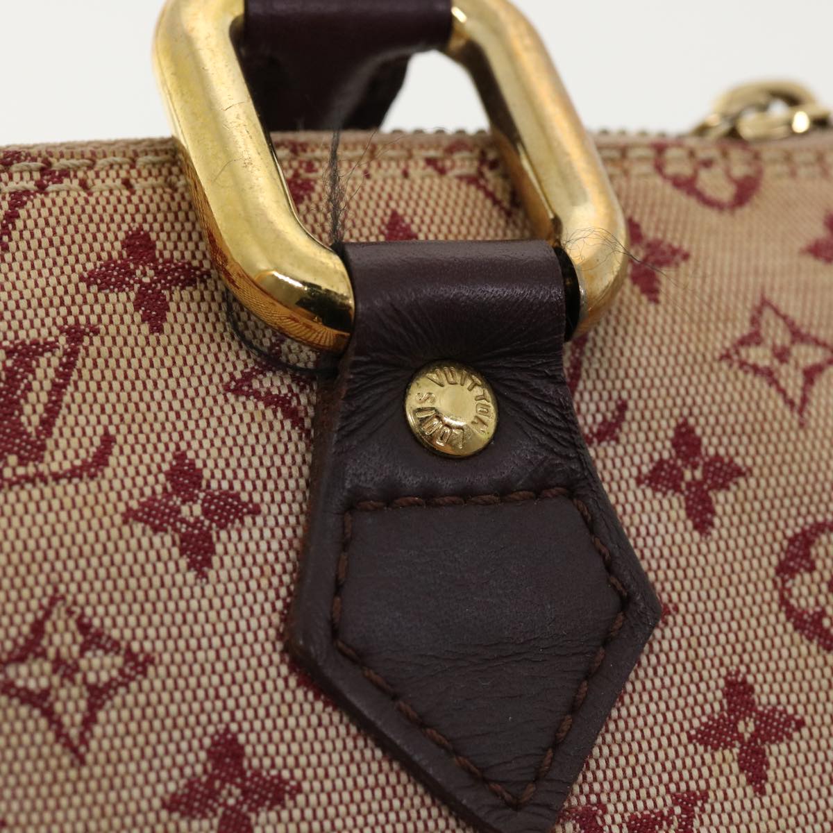 LOUIS VUITTON Monogram Mini Alma Long Hand Bag Red M92207 LV Auth 31658