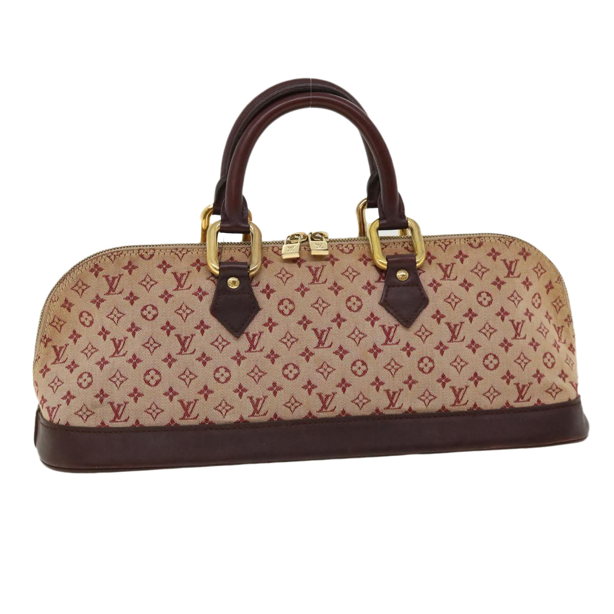 LOUIS VUITTON Monogram Mini Alma Long Hand Bag Red M92207 LV Auth 31658