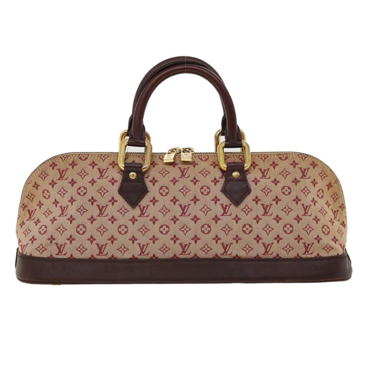 LOUIS VUITTON Monogram Mini Alma Long Hand Bag Red M92207 LV Auth 31658