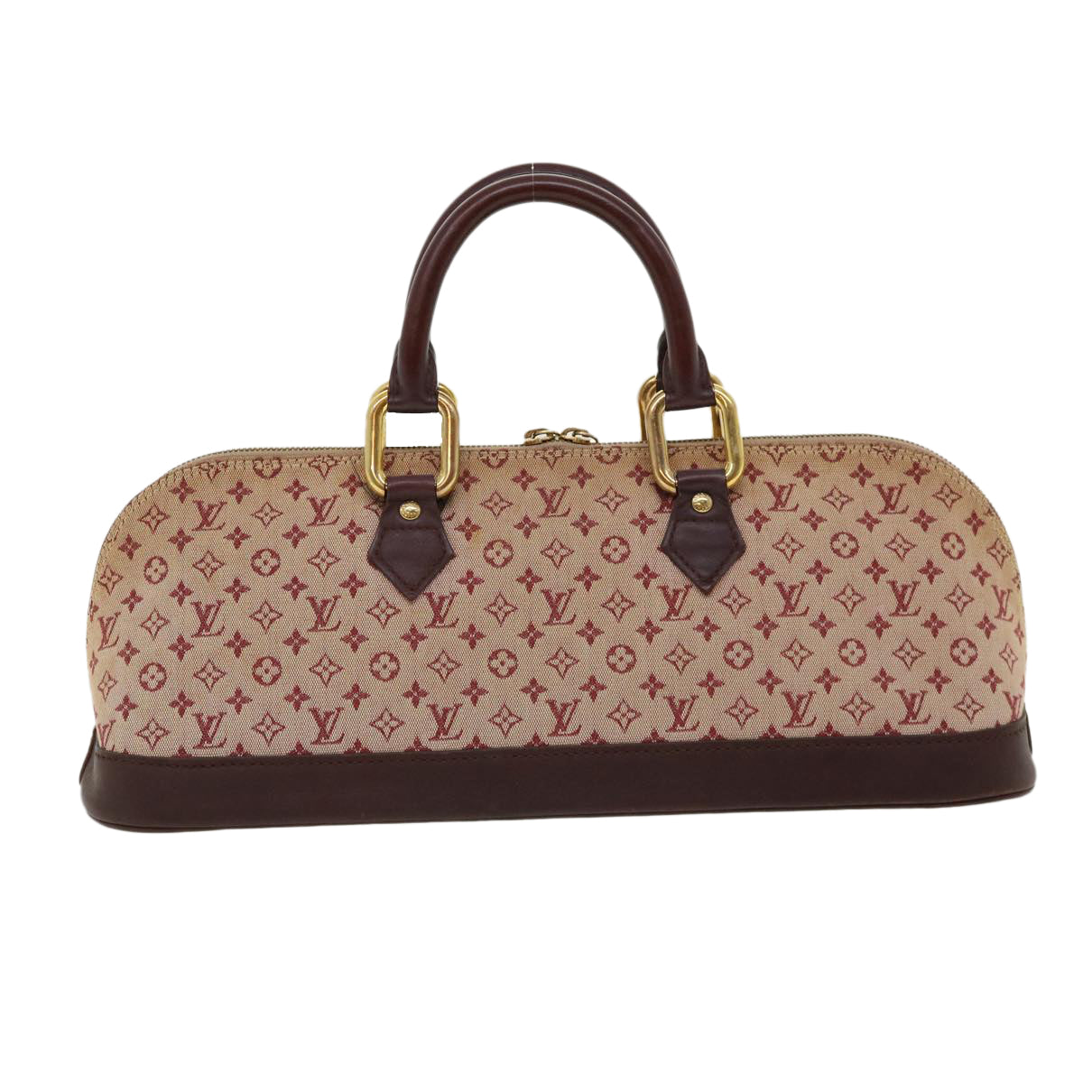 LOUIS VUITTON Monogram Mini Alma Long Hand Bag Red M92207 LV Auth 31658