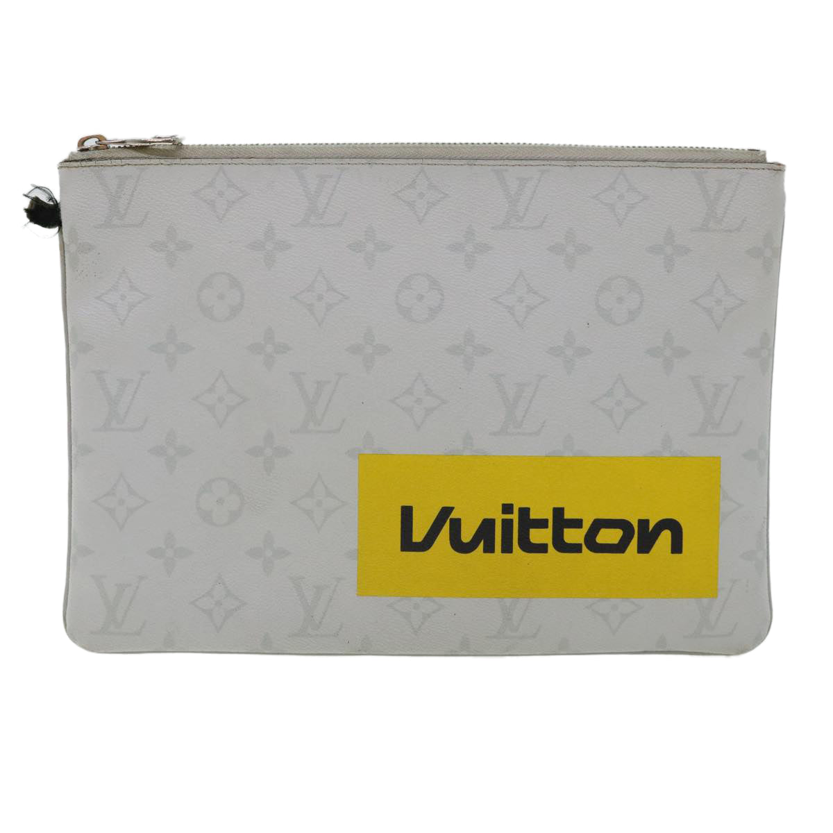 LOUIS VUITTON Monogram white Clutch Bag M68310 LV Auth 31684