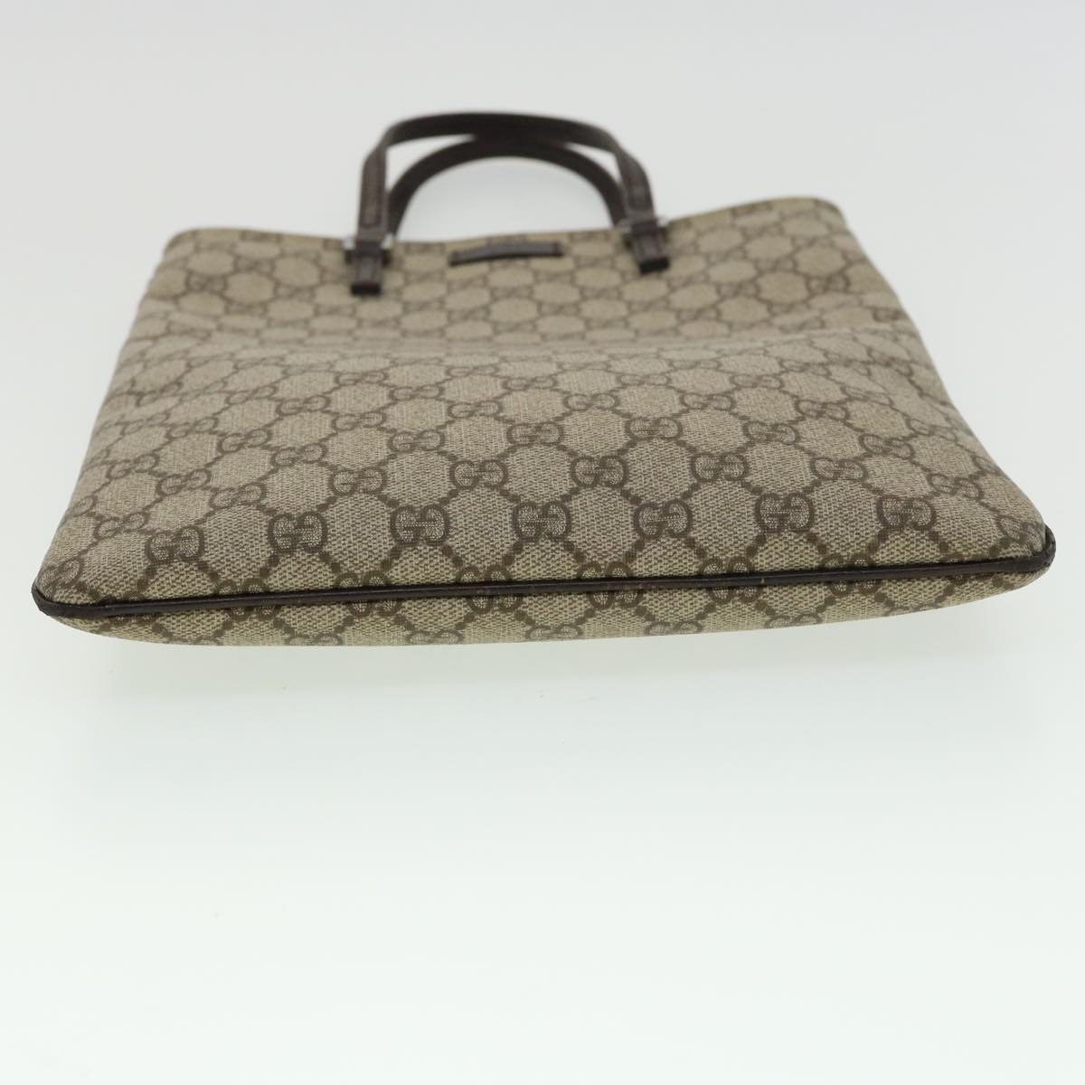 GUCCI GG Canvas Hand Bag PVC Leather Gray 117551 Auth 31735