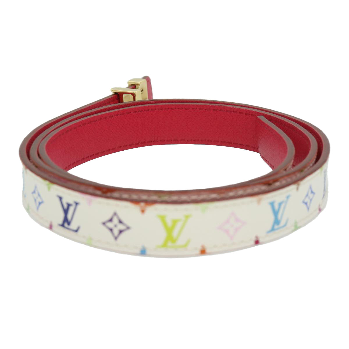 LOUIS VUITTON Monogram Multicolor Ceintureprinted initialsBelt White M9630 31783