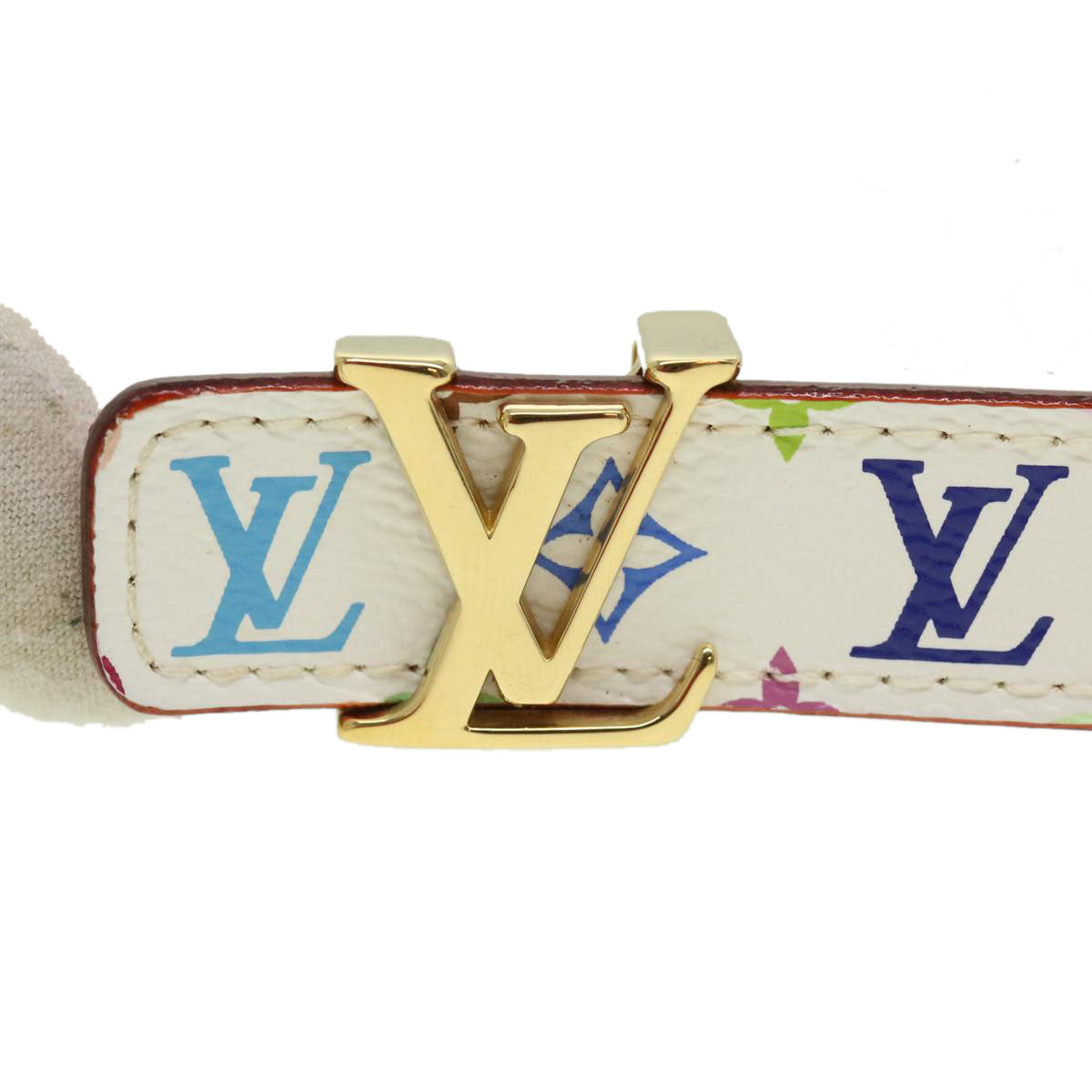 LOUIS VUITTON Monogram Multicolor Ceintureprinted initialsBelt White M9630 31783