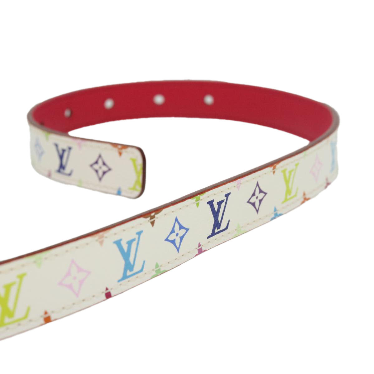 LOUIS VUITTON Monogram Multicolor Ceintureprinted initialsBelt White M9630 31783