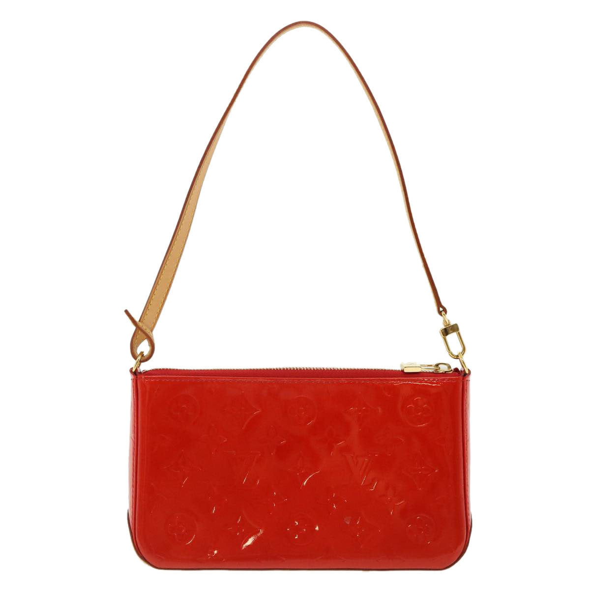 LOUIS VUITTON Monogram Vernis marly square Hand Bag Red LV Auth 31837A - 0
