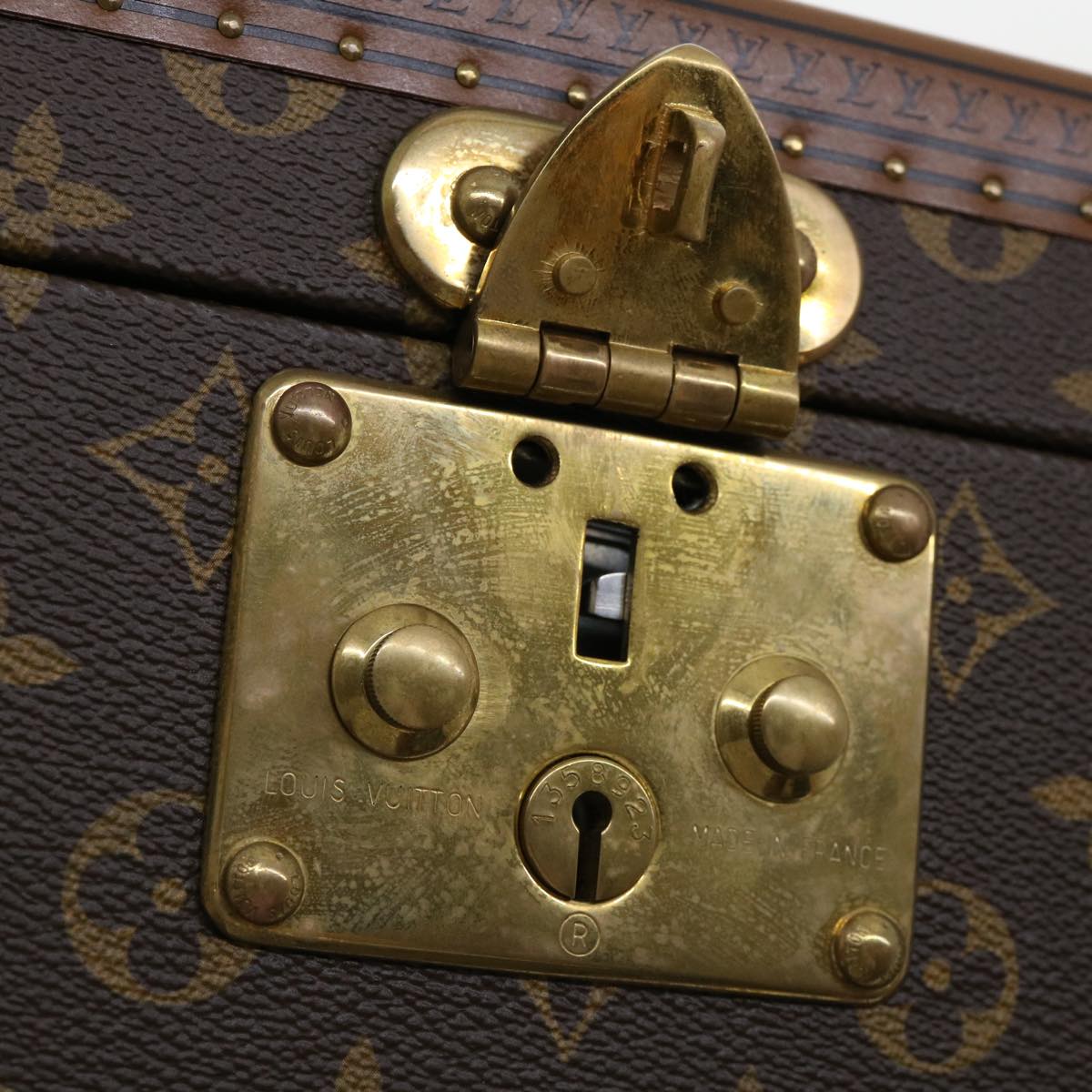 LOUIS VUITTON Monogram Champagne case Trunk M21825 LV Auth 31844A