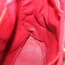 CHANEL Matelasse Chain Hand Bag Lamb Skin Red CC Auth 31892A-21